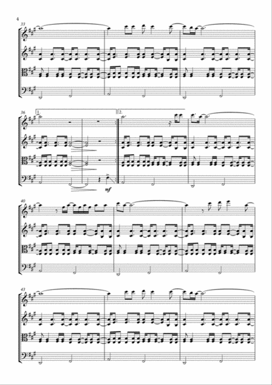 Wonderwall String Quartet scores gallery preview page 4