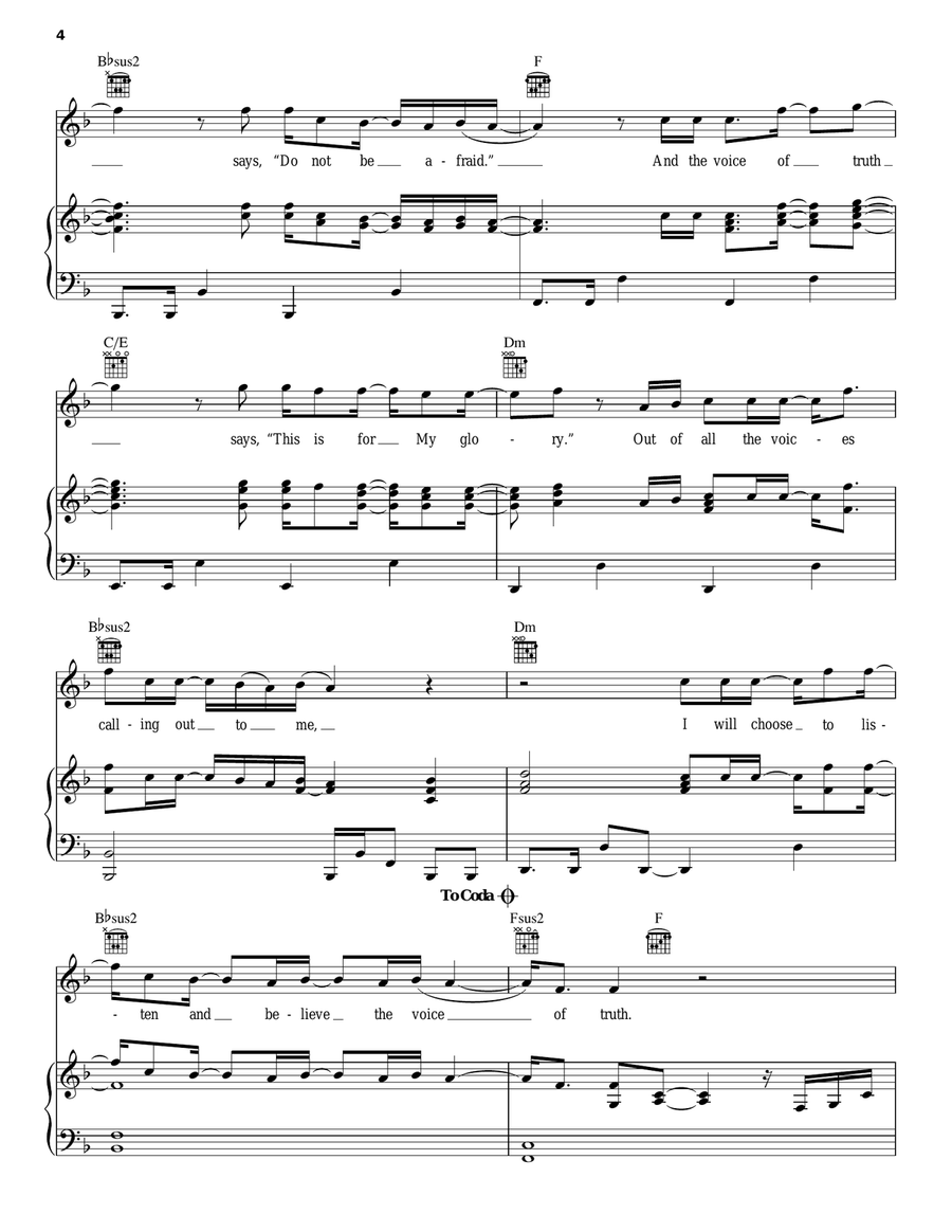 Voice Of Truth Piano, Vocal, Guitar scores gallery preview page 4