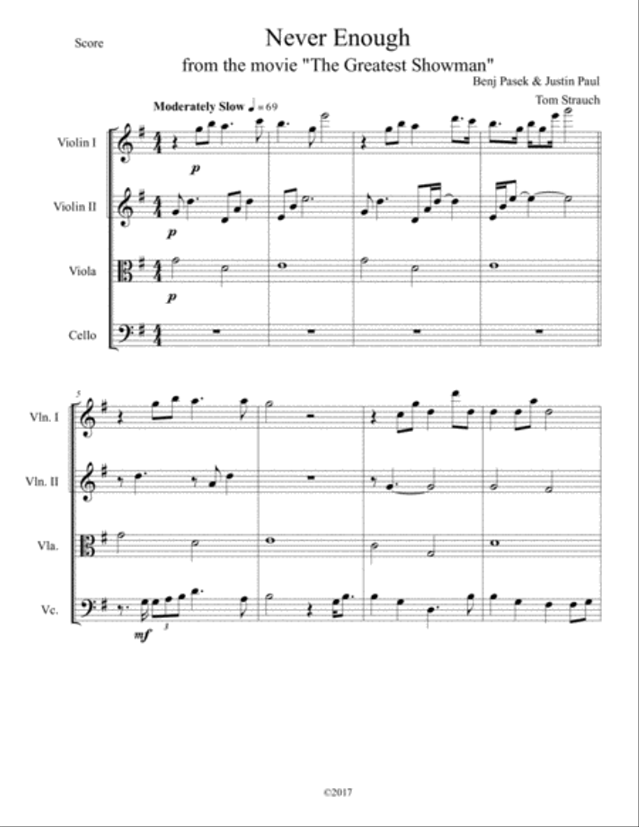 Never Enough String Quartet scores gallery preview page 1