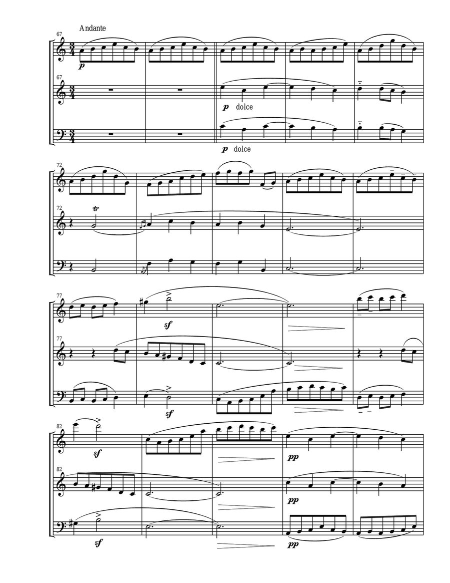 Oriental by Granados for flute, oboe, and bassoon trio Woodwind Trio scores gallery preview page 5