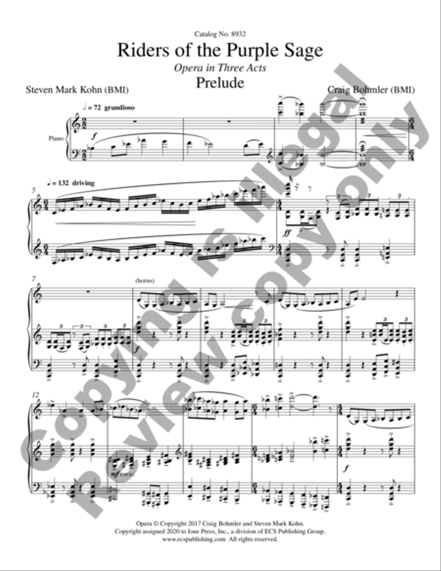 Riders of the Purple Sage Men's Choir scores gallery preview page 7