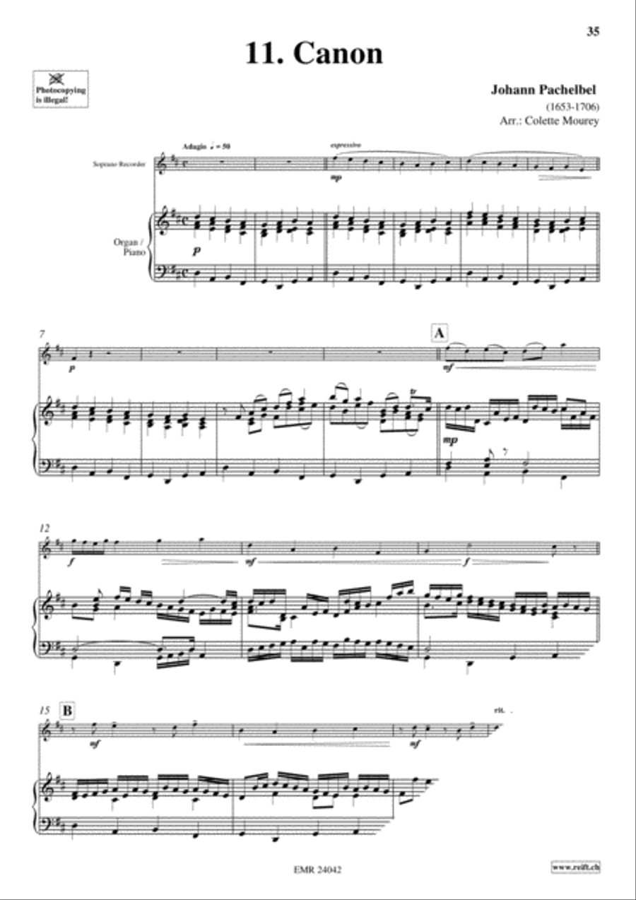 40 Greatest Baroque Hits Volume 1 Soprano Recorder scores gallery preview page 13