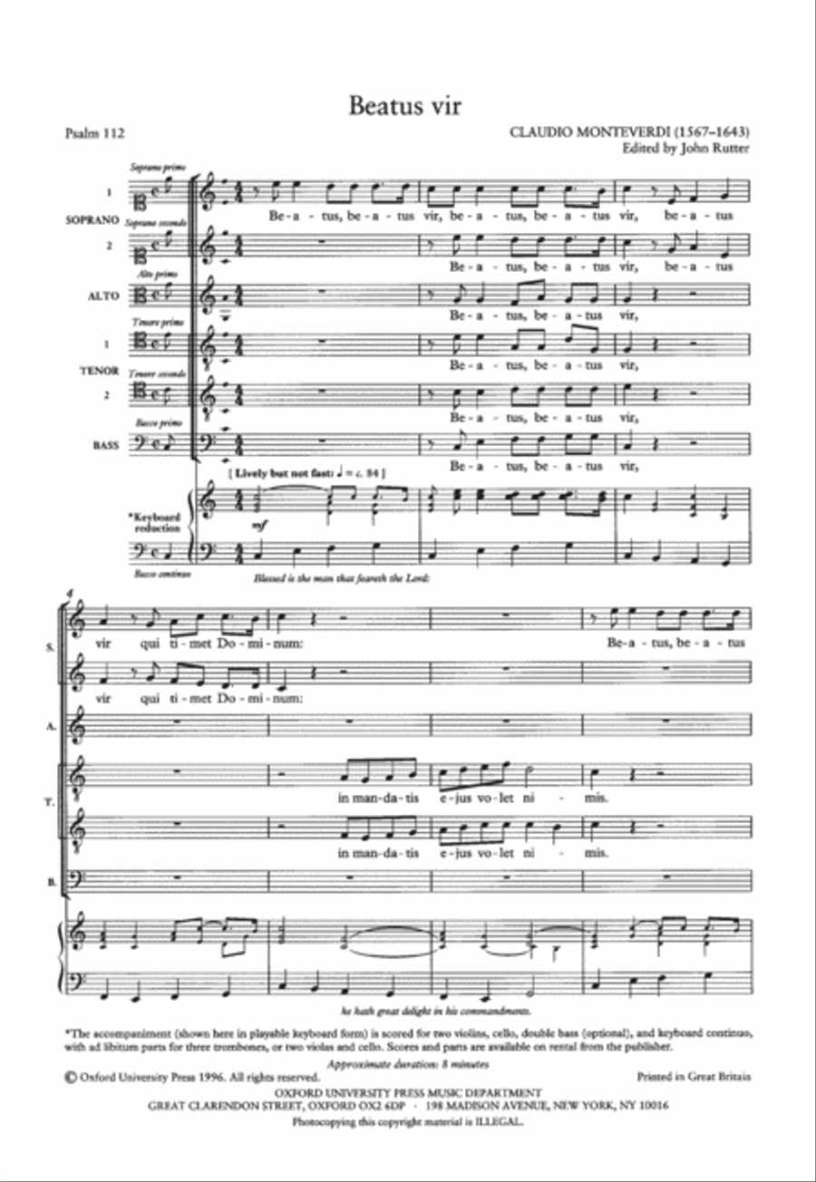 Beatus vir Choir scores gallery preview page 2