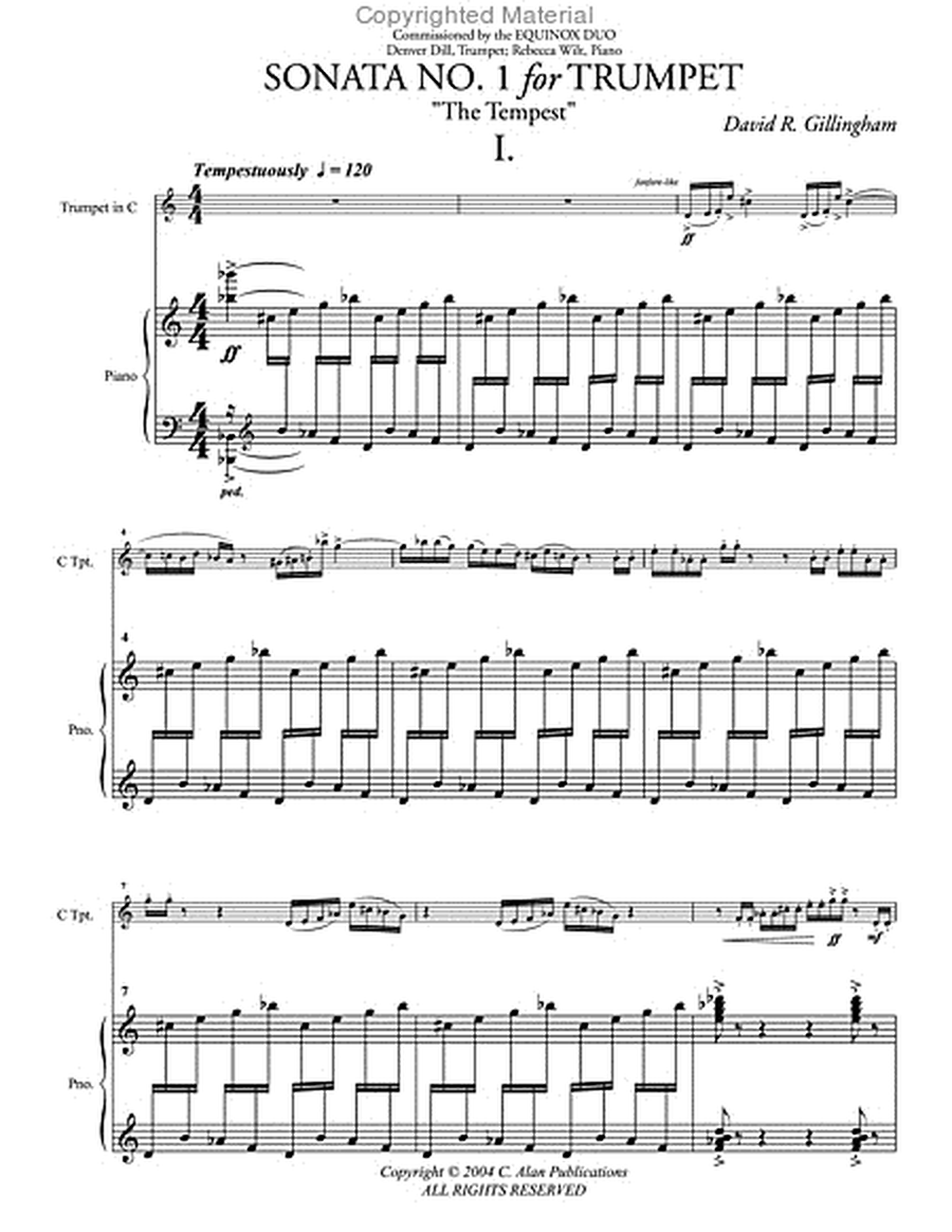 Sonata No. 1 for Trumpet (score & 1 part) image number null