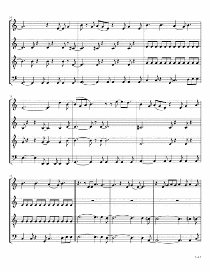 Love Peace Happiness Woodwind Quartet scores gallery preview page 3
