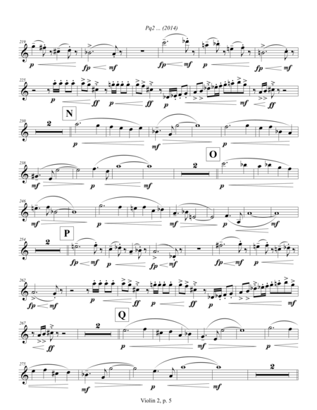 Pq2 ... (2014) for piano and string quartet, violin 2