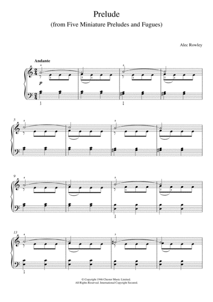 Prelude (from Five Miniature Preludes And Fugues)