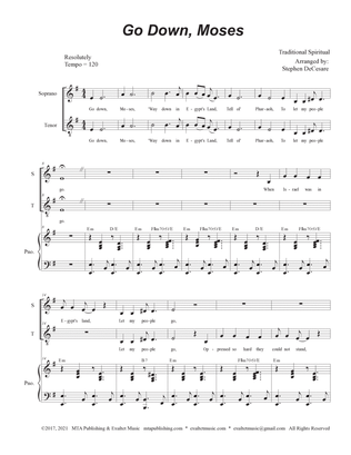 Go Down, Moses (2-part choir (Soprano & Tenor)