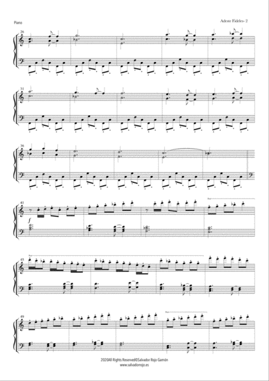 Adeste fideles for Piano Piano Solo scores gallery preview page 3