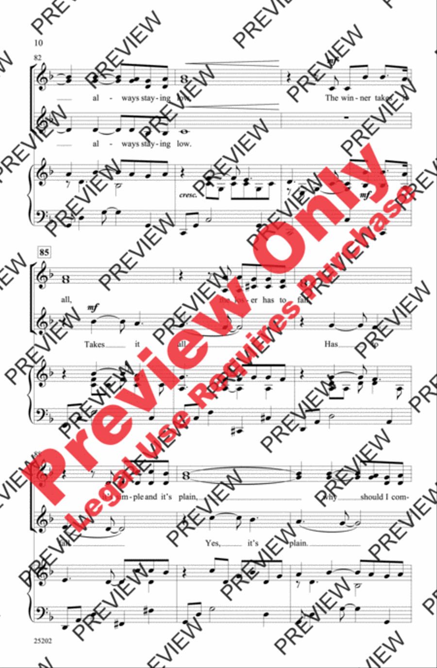The Winner Takes It All (from Mamma Mia!) SSA scores gallery preview page 10
