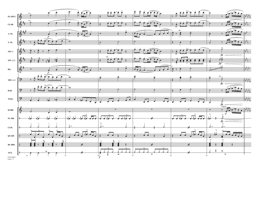 Layla - Conductor Score (Full Score) Marching Band scores gallery preview page 4