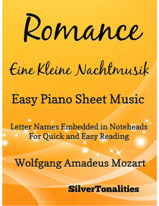 Book cover for Romance Eine Kleine Nachtmusik Easy Piano Sheet Music