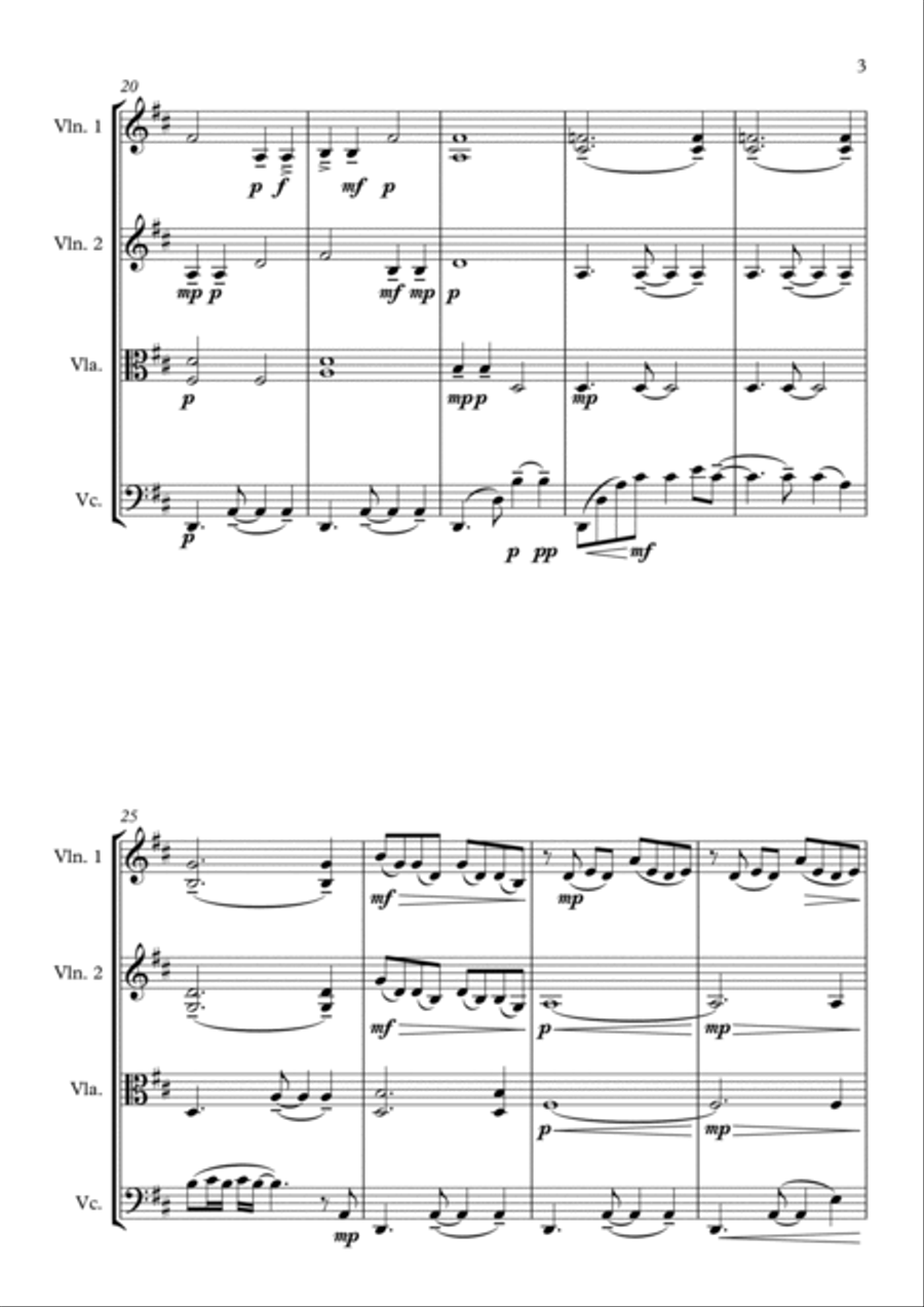 Us And Them String Quartet scores gallery preview page 3