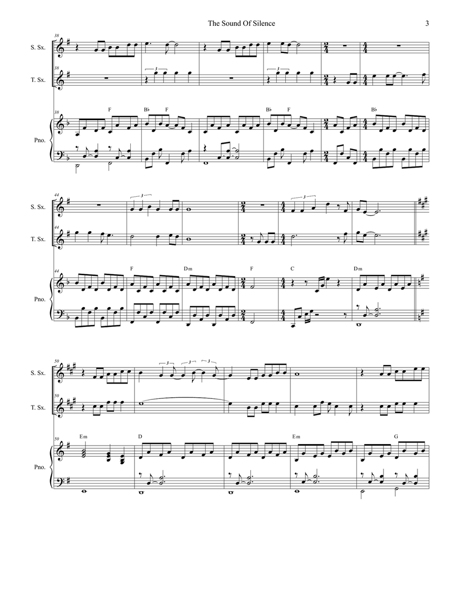 The Sound Of Silence Woodwind Duet scores gallery preview page 3