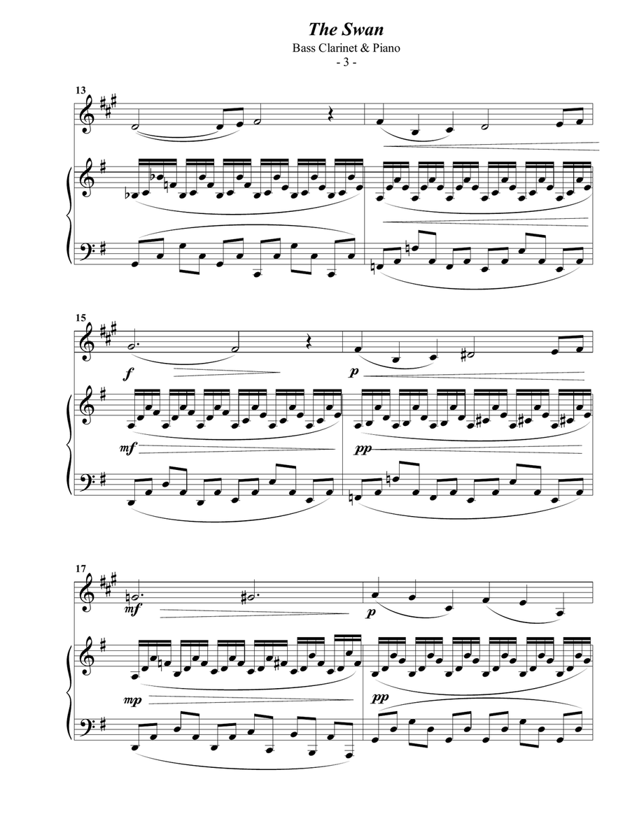 Saint-Saens: The Swan for Bass Clarinet & Piano image number null