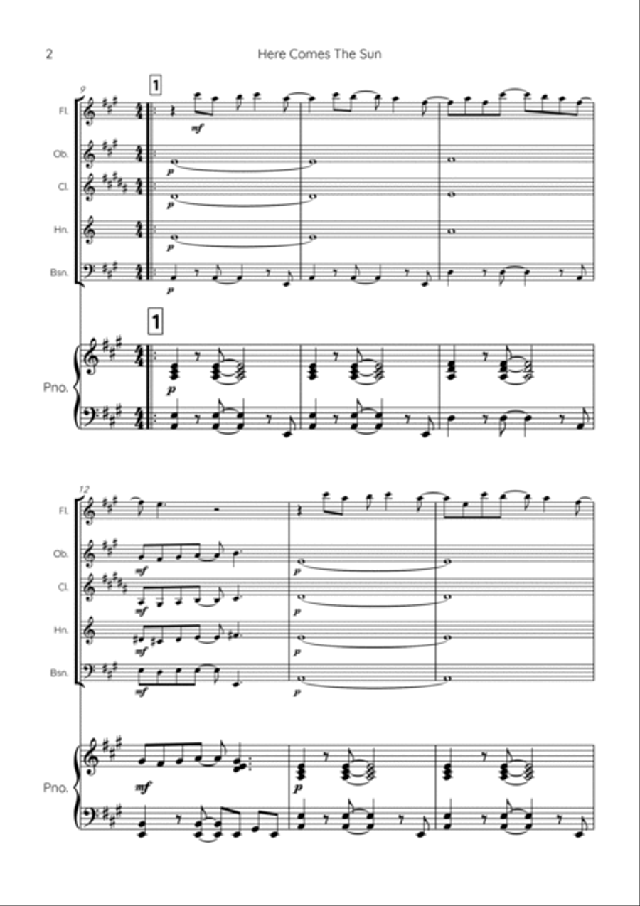 Here Comes The Sun Chamber Music scores gallery preview page 2