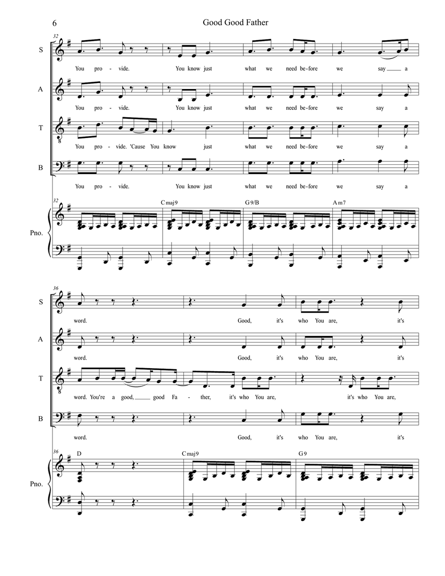 Good Good Father Good Good Father 4-Part scores gallery preview page 6