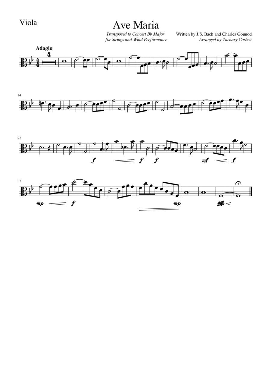 Ave Maria Ave Maria Viola scores gallery preview page 1
