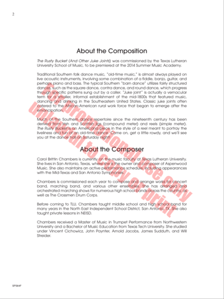 The Rusty Bucket Concert Band scores gallery preview page 3