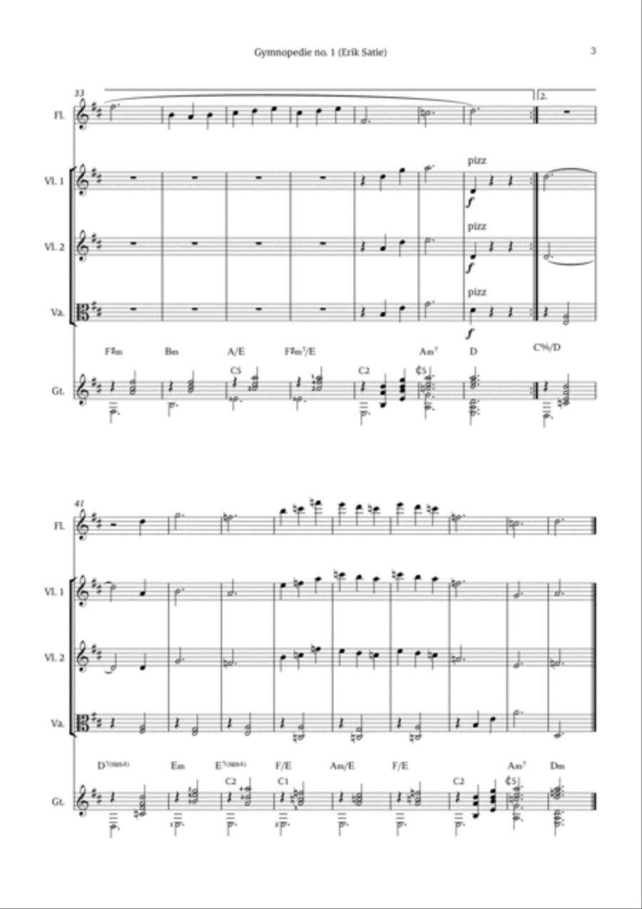 Gymnopédie no. 1 Gymnopédie no. 1 Chamber Music scores gallery preview page 3