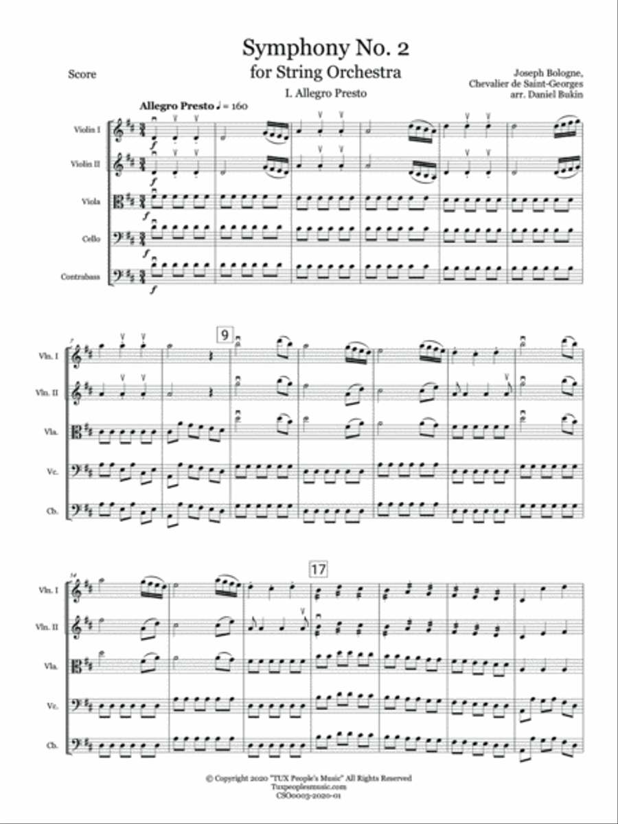 Symphony No. 2, I. Allegro Presto String Orchestra scores gallery preview page 4