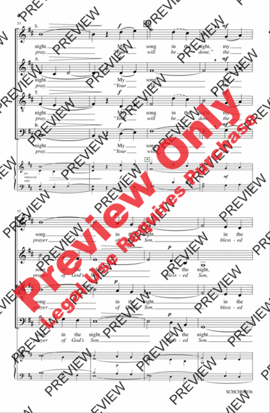 My Song in the Night 4-Part scores gallery preview page 4