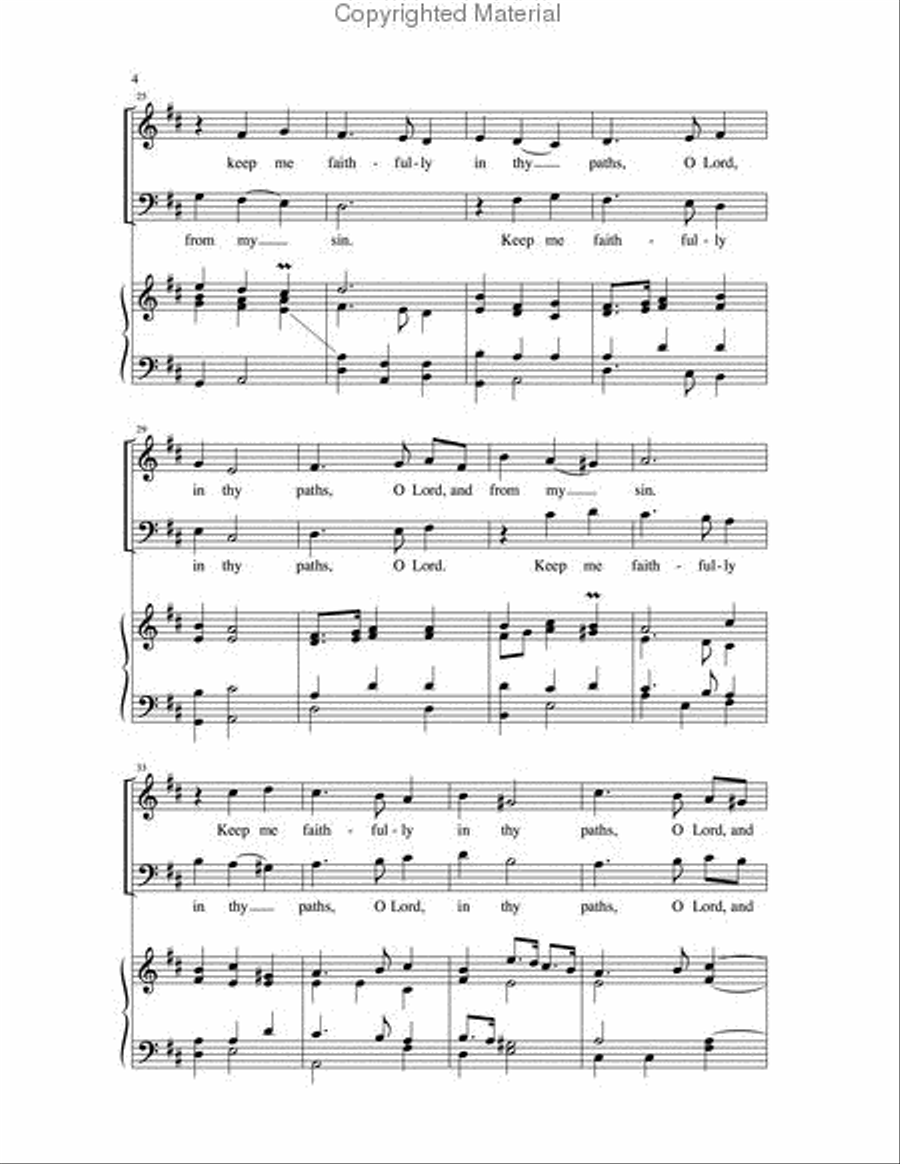 Keep Me Faithfully in thy Paths 2-Part scores gallery preview page 4
