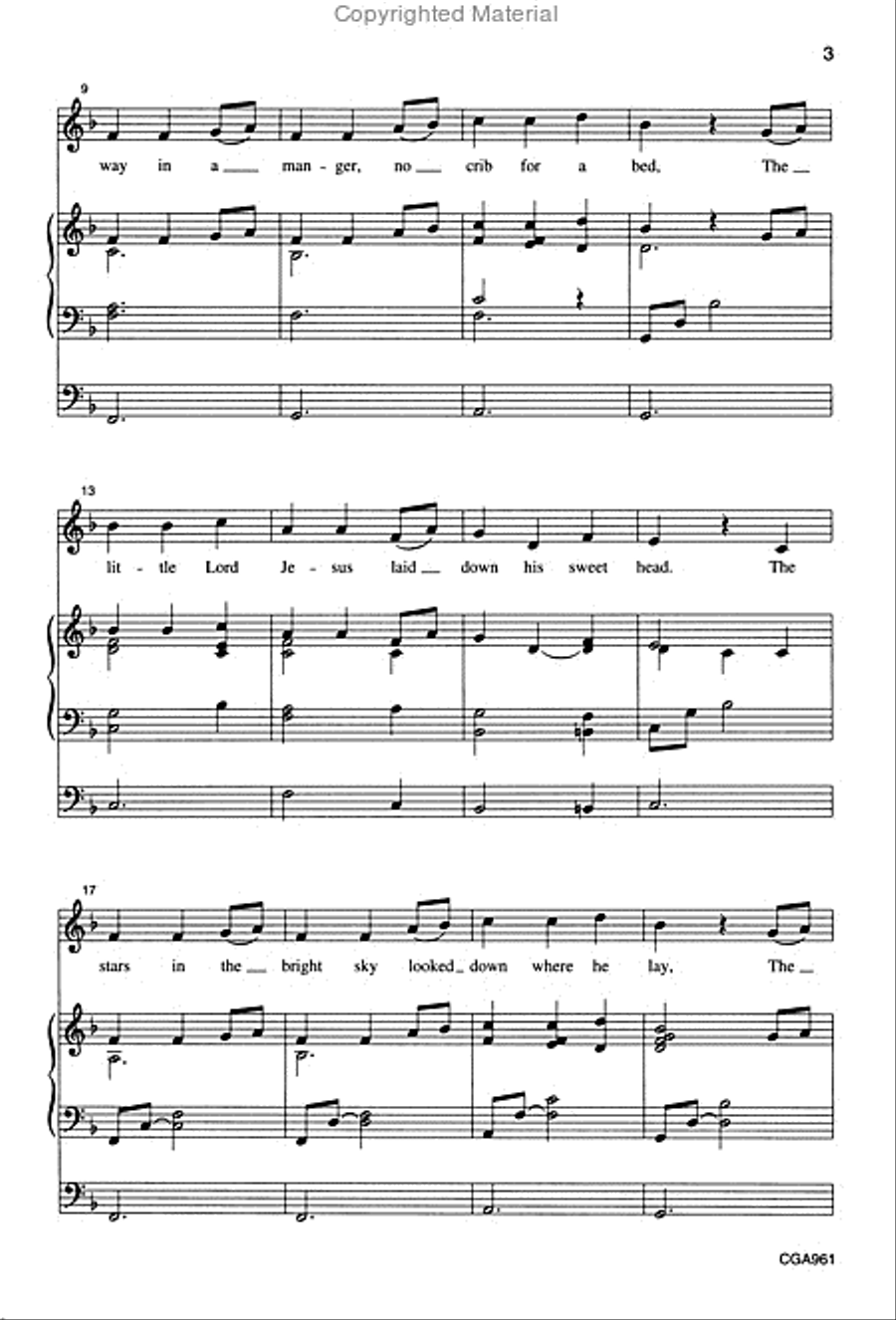 Away in a Manger Unison Away in a Manger Unison Unison Choir scores gallery preview page 3