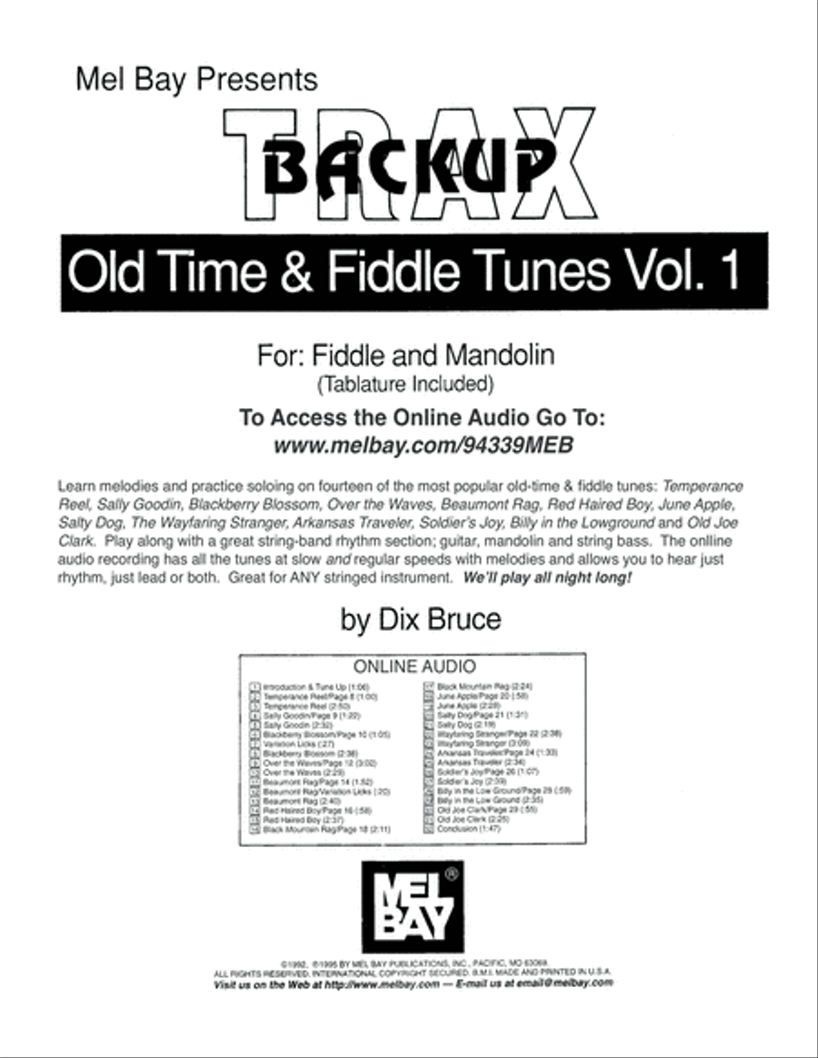 Backup Trax/Old Time & Fiddle Tunes for Fiddle and Mandolin Violin scores gallery preview page 2