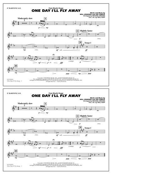 One Day I'll Fly Away (from Moulin Rouge) (arr. Michael Brown) - Eb Baritone Sax