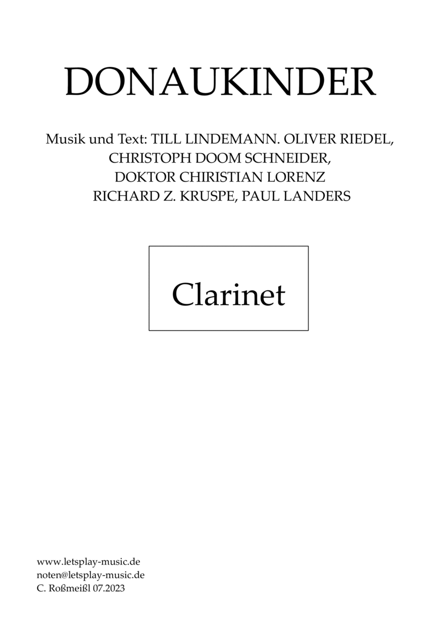 Donaukinder B-Flat Clarinet scores gallery preview page 1