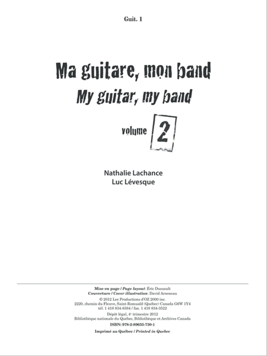 Ma guitare, mon band (guit. 1) vol. 2 Classical Guitar scores gallery preview page 1