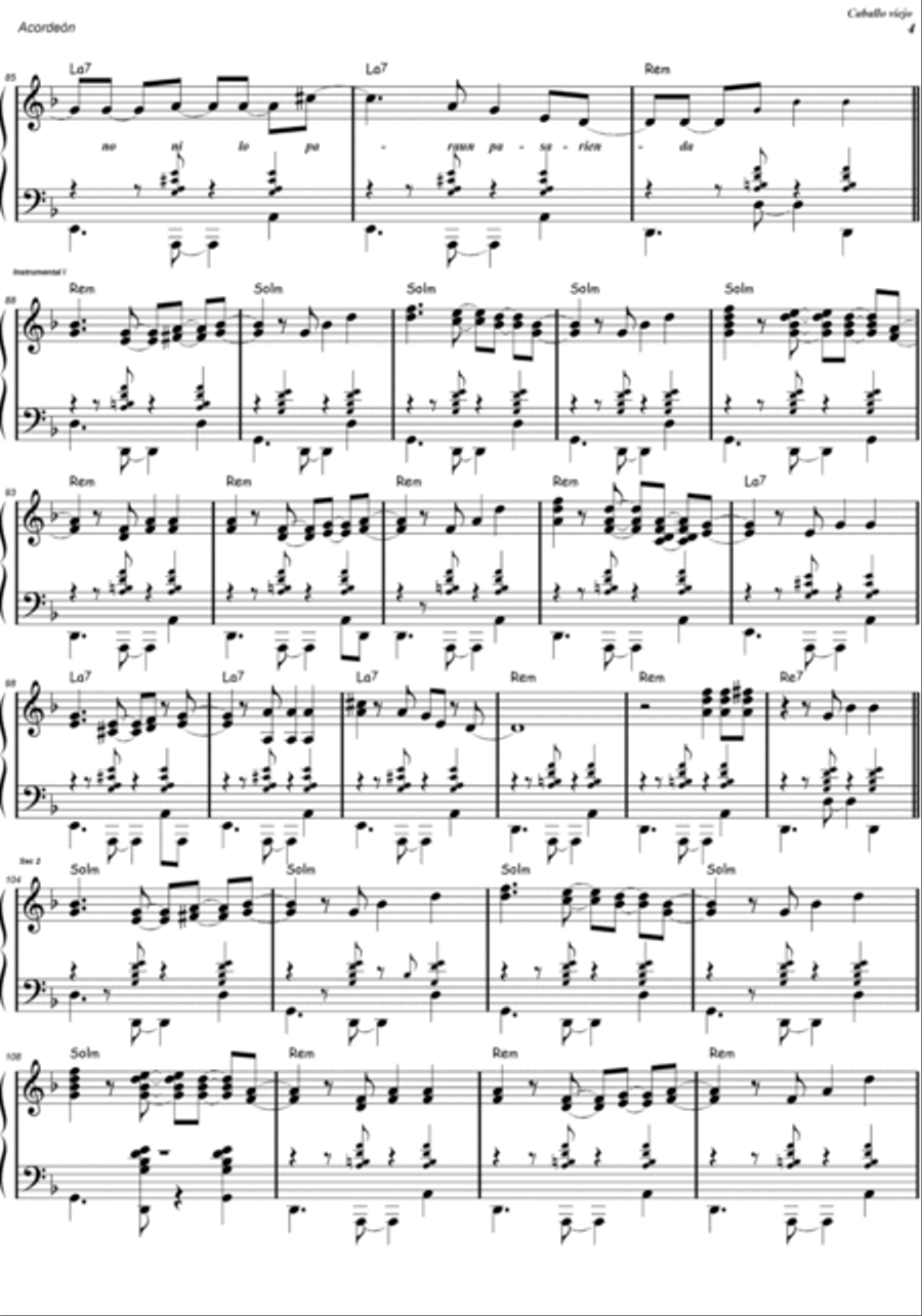 Caballo Viejo Accordion scores gallery preview page 4