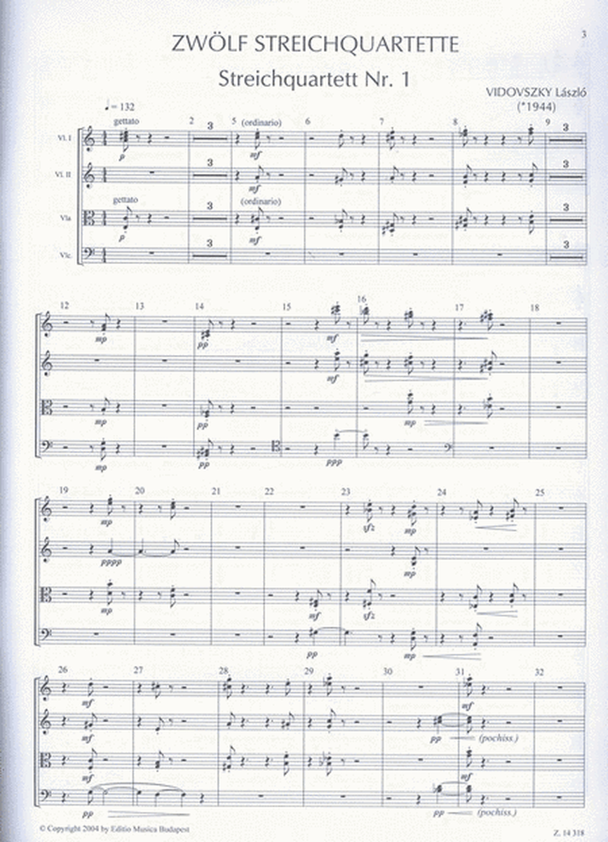 12 Streichquartette
