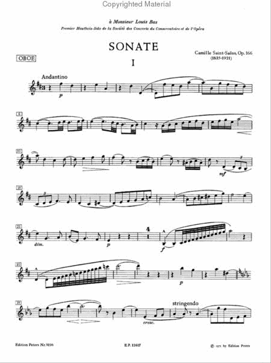 Sonata, Op. 166 - Oboe and Piano