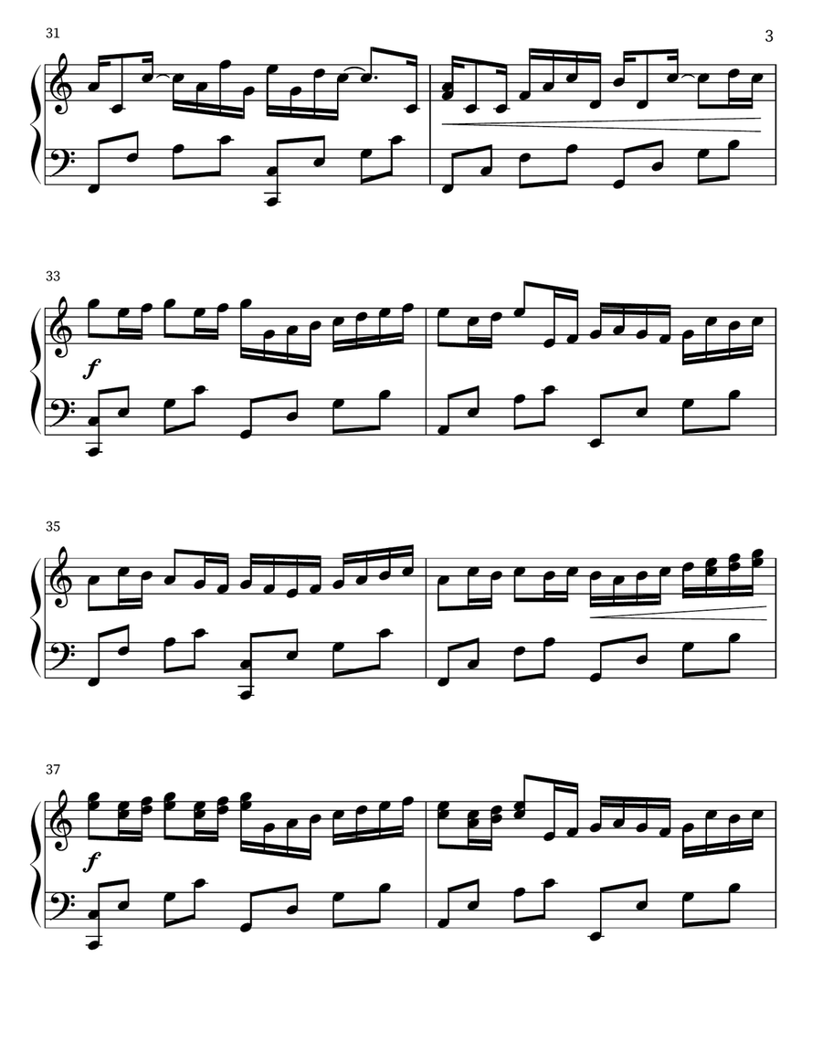 JS Bach- Pachelbel's Canon in C major ( Advance Version) Piano Solo scores gallery preview page 3