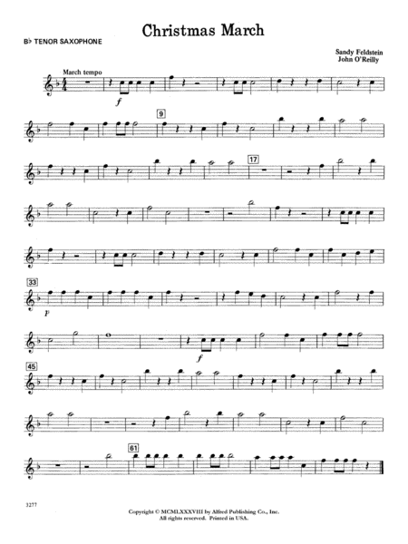Christmas March: B-flat Tenor Saxophone