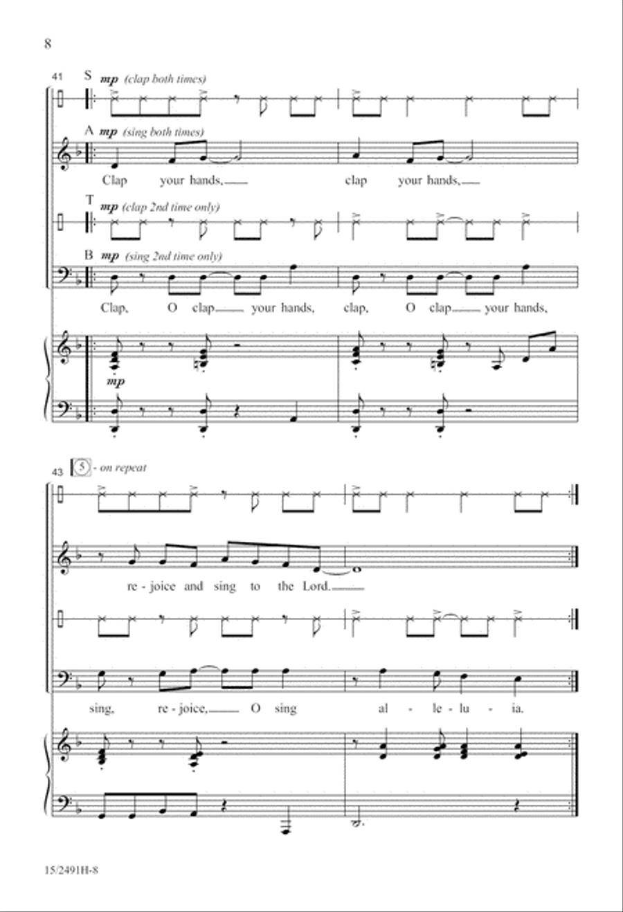 O Clap Your Hands O Clap Your Hands 4-Part scores gallery preview page 9
