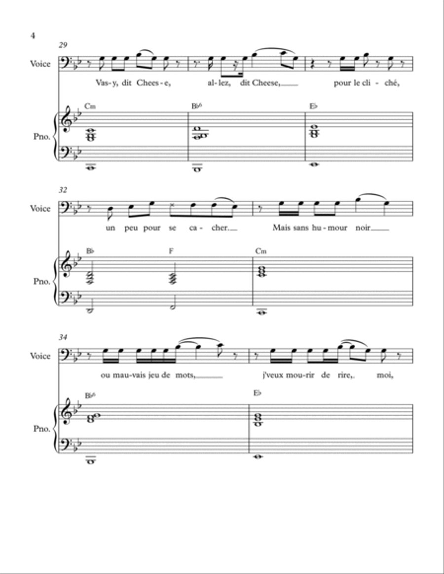Cheese Piano, Vocal, Guitar scores gallery preview page 4