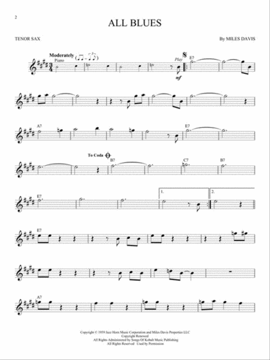 Jazz Blues Favorites Jazz Blues Favorites Tenor Saxophone scores gallery preview page 3