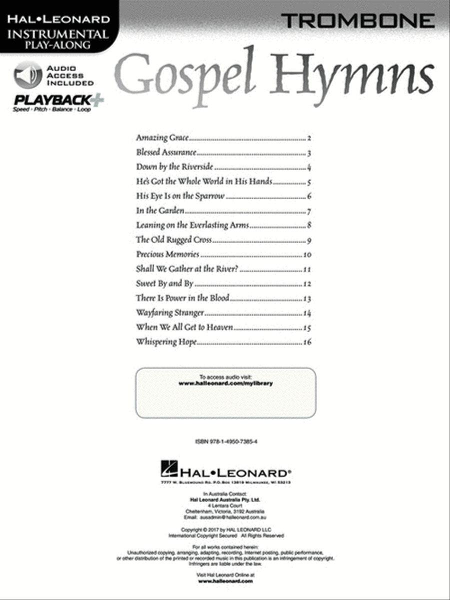 Gospel Hymns for Trombone Flute Solo scores gallery preview page 2