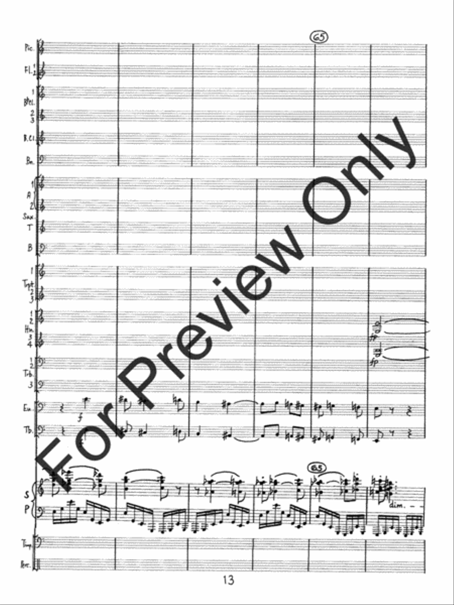 Concerto #2 For Piano and Wind Ensemble (Score) Concert Band scores gallery preview page 16