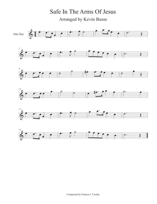 Book cover for Safe In The Arms Of Jesus (Easy key of C) - Alto Sax