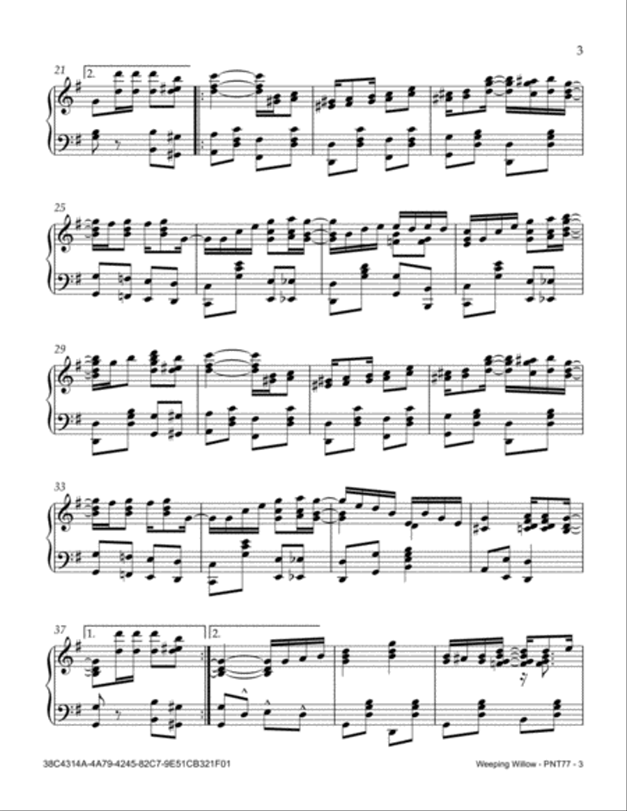 Weeping Willow Piano Solo scores gallery preview page 3