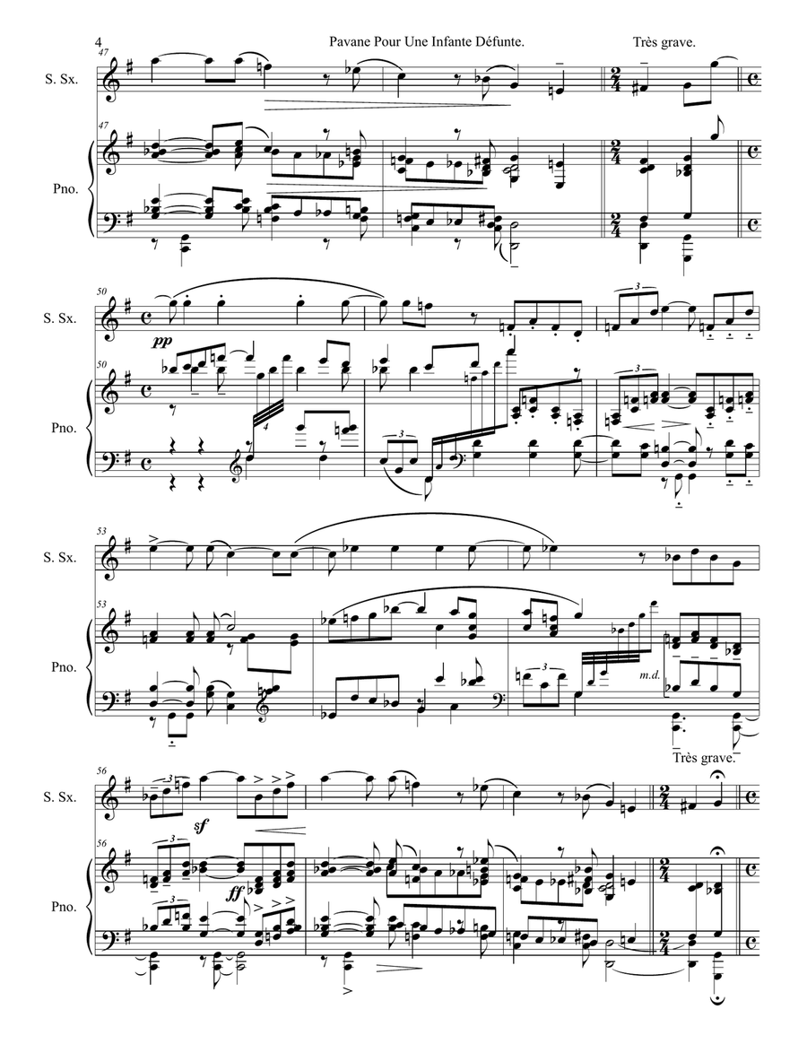 Pavane Pour Une Infante Defunte Soprano Saxophone scores gallery preview page 4