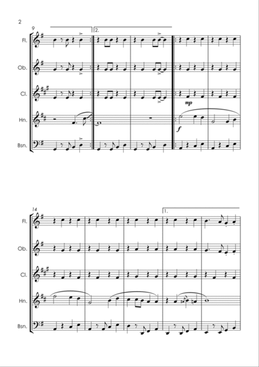 Chorando Se Foi (lambada) Woodwind Quintet scores gallery preview page 6