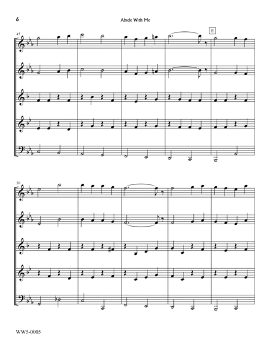 Abide With Me Woodwind Quintet scores gallery preview page 6