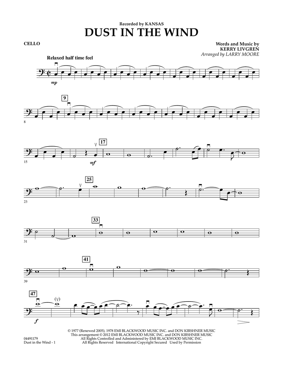 Dust In The Wind - Cello Orchestra scores gallery preview page 1