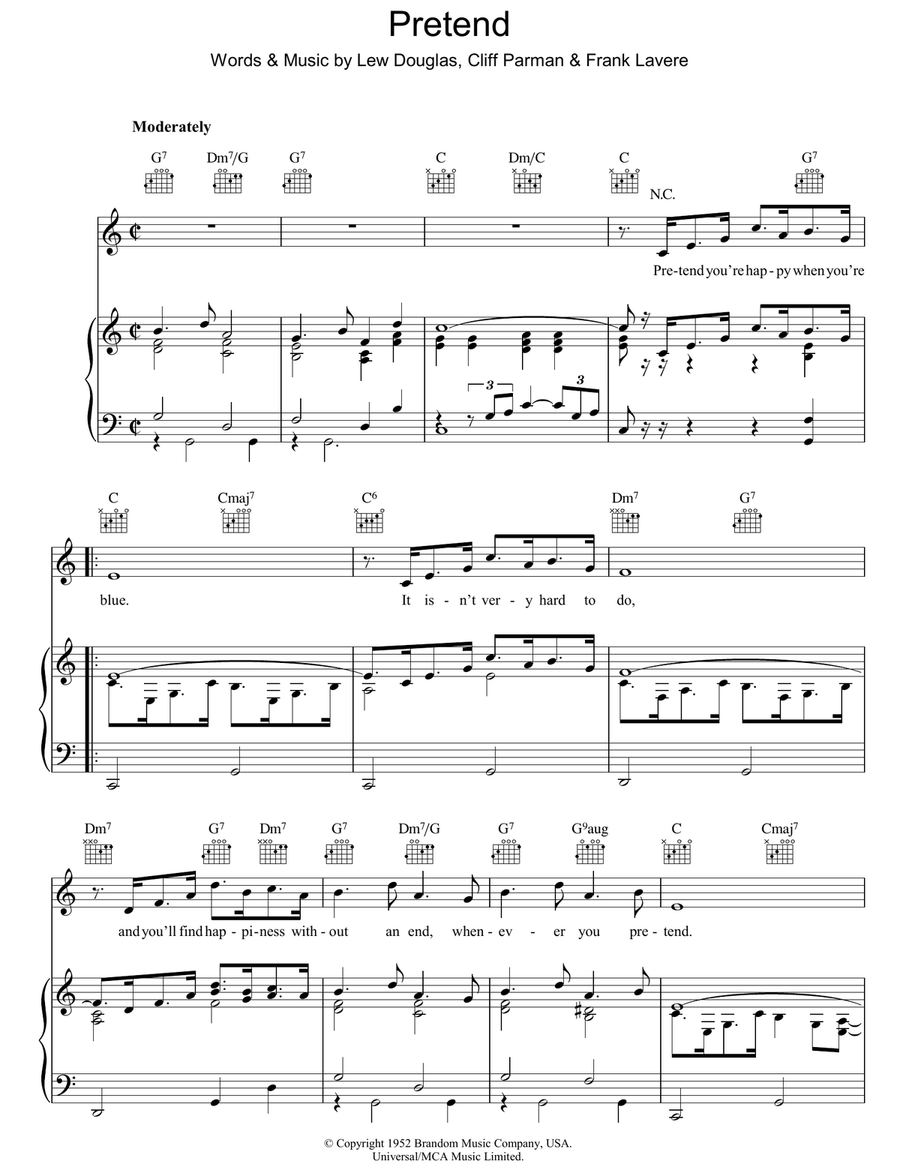 Pretend Pretend Piano, Vocal, Guitar scores gallery preview page 1