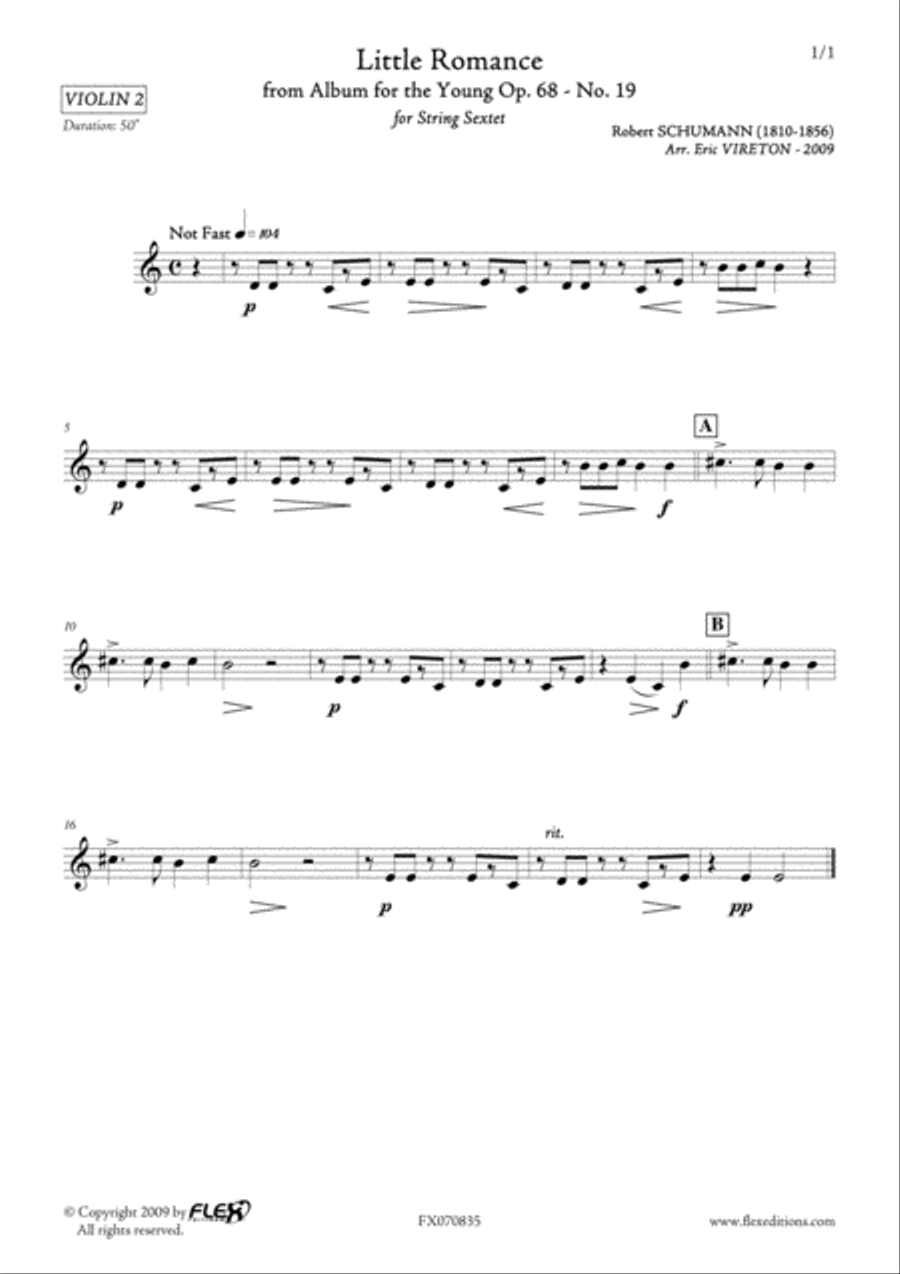 Little Romance - from Album for the Young Opus 68 No. 19 Chamber Music scores gallery preview page 5